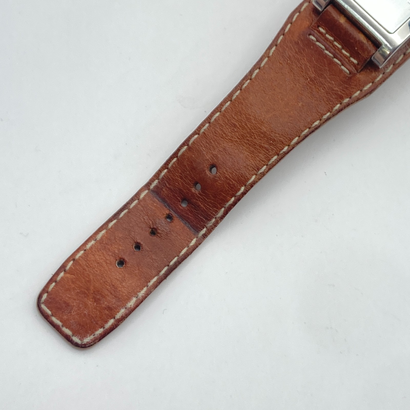 DKNY Women’s Watch 24mm Silver Tone Brown Leather Cuff 30M Tank New Battery 8″