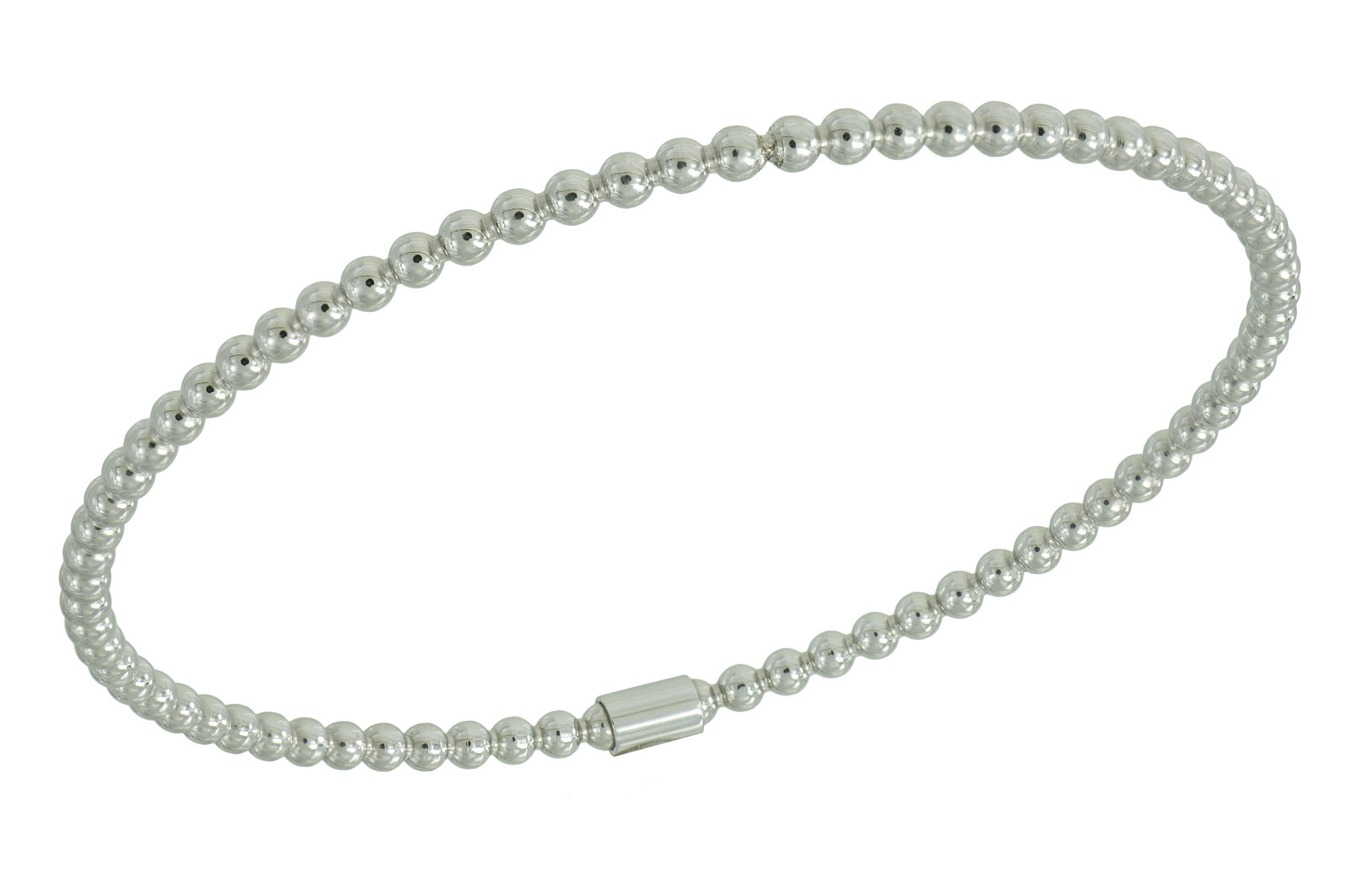 Stainless Steel Beaded Bangle fits 8″