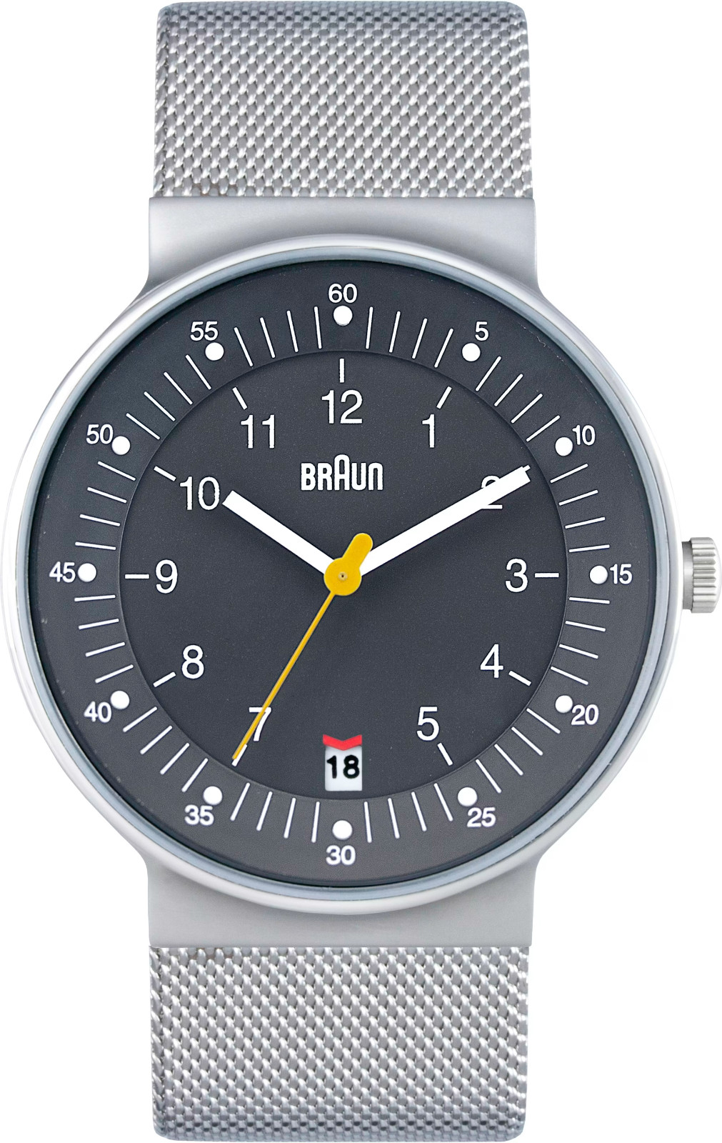 BRAUN BNH0082 Watch SS Mesh Strap Germany RARE!