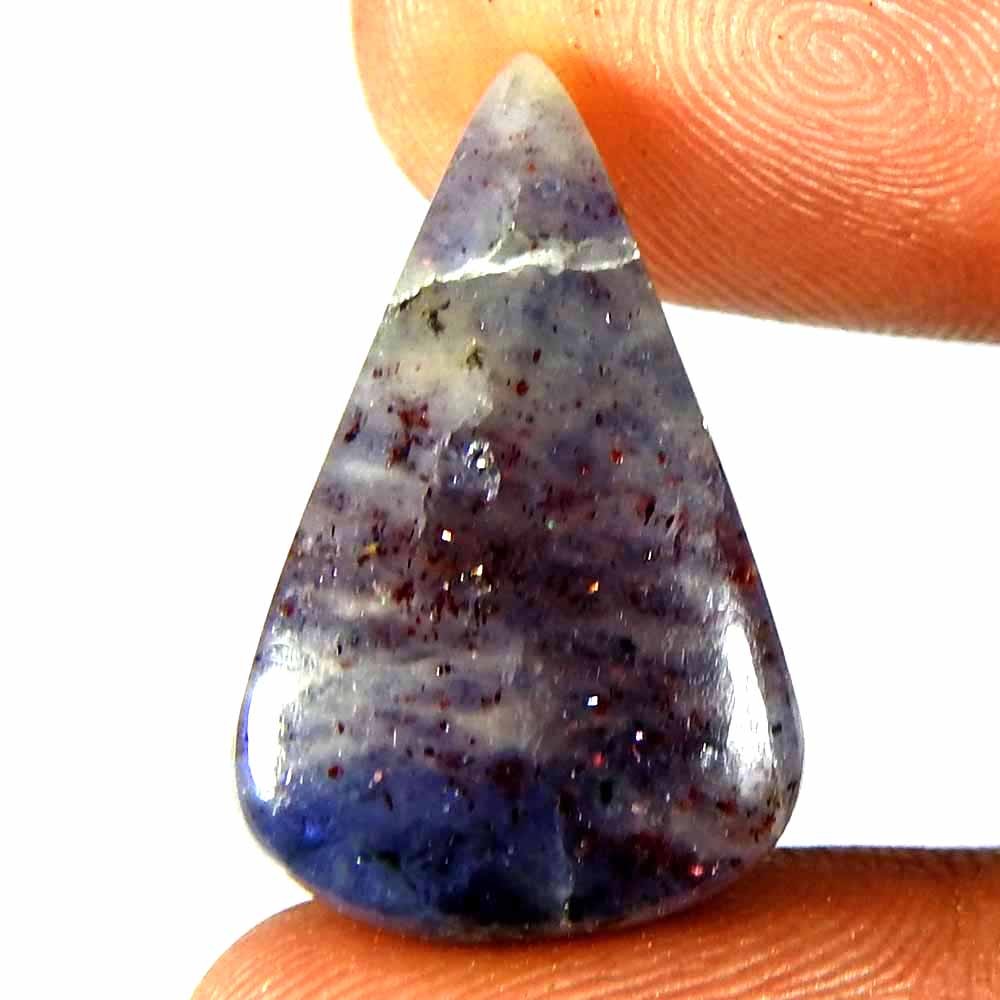 15.95 Cts. Natural Iolite Sunstone Pear Cabochon 22x14x6 Loose Gemstone