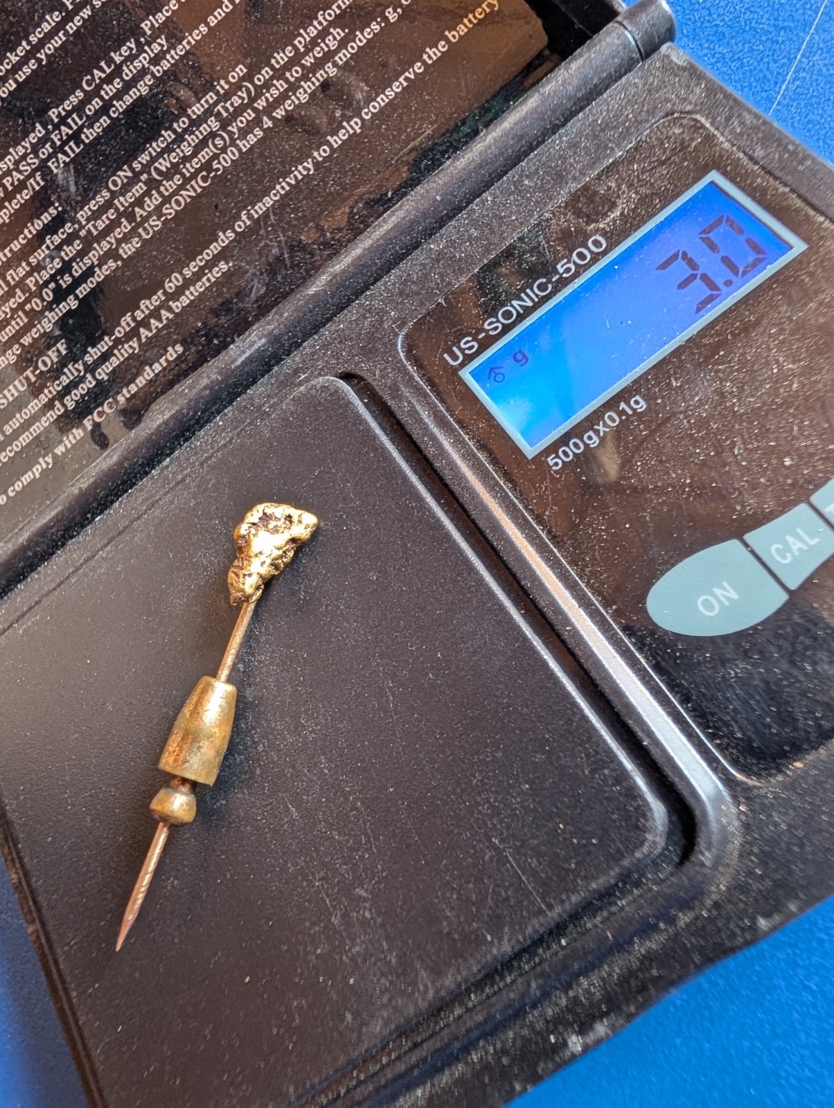 Gold Nugget Tie Pin Details In Description.