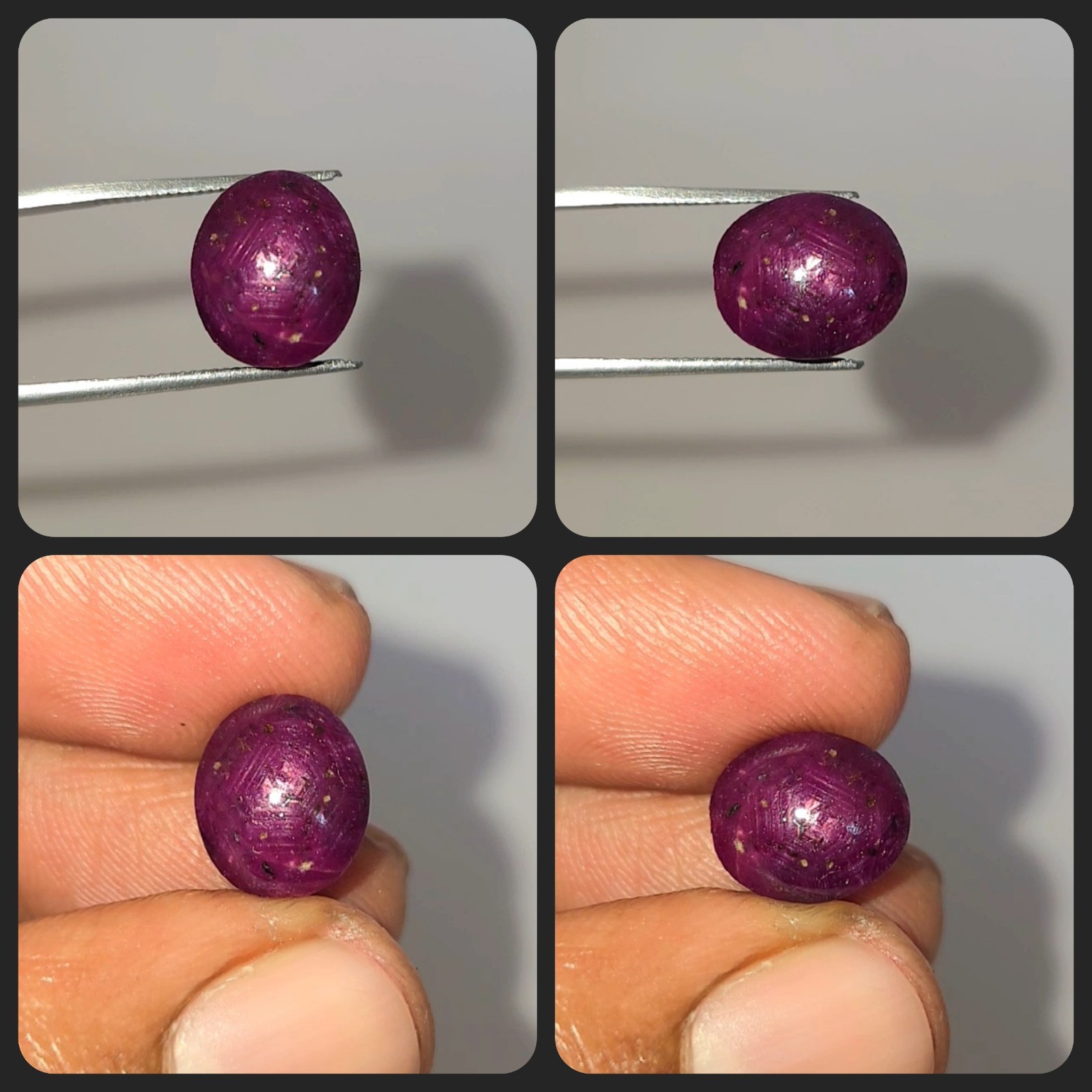 Natural Star Ruby Cabochon 10.35 ct Red Oval loose gemstone