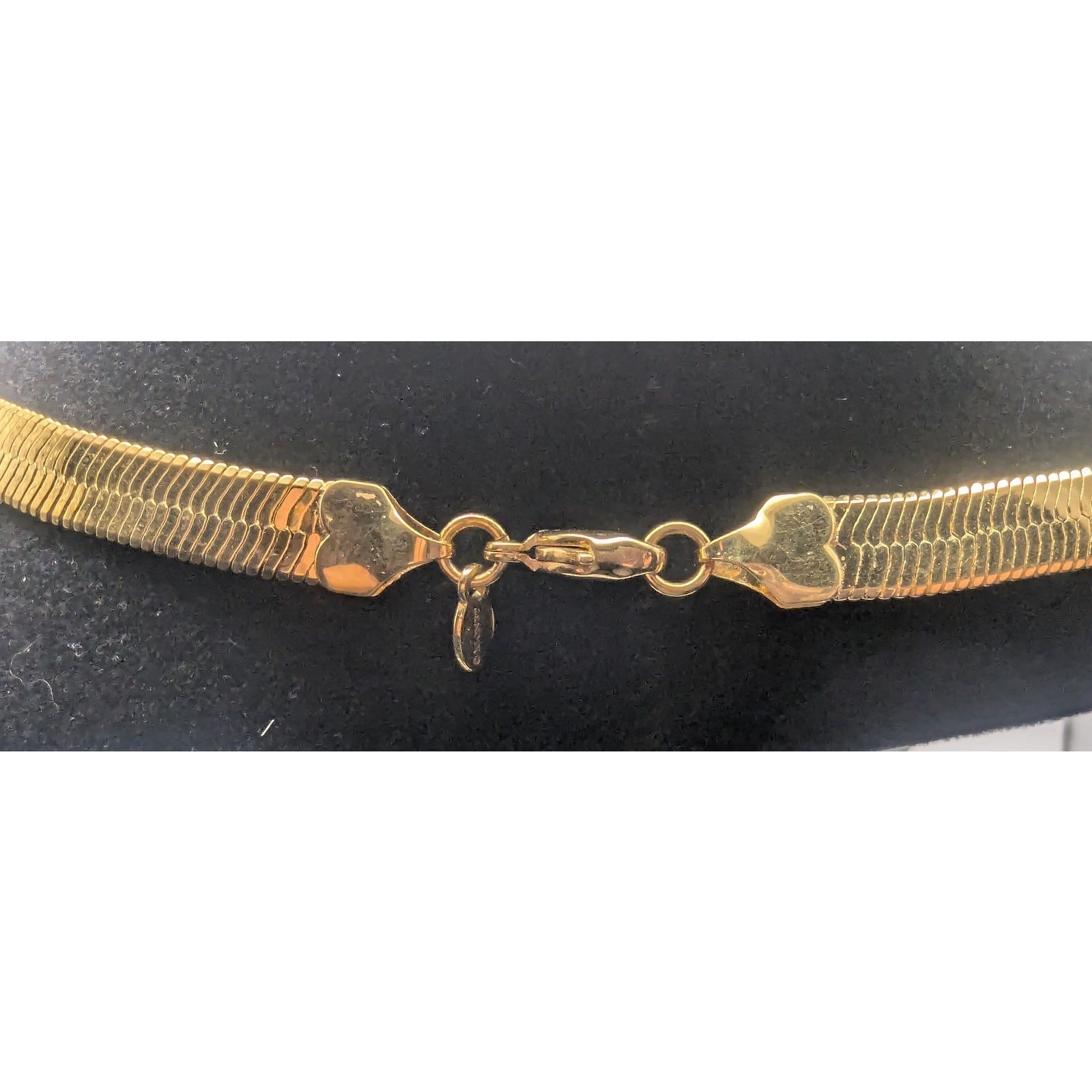 MONET Herringbone Necklace Womens Gold Tone Flat Snake Chain 18in