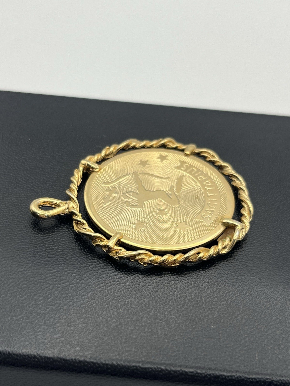 Sagittarius Zodiac Astrology Charm Pendant for necklace gold tone vintage
