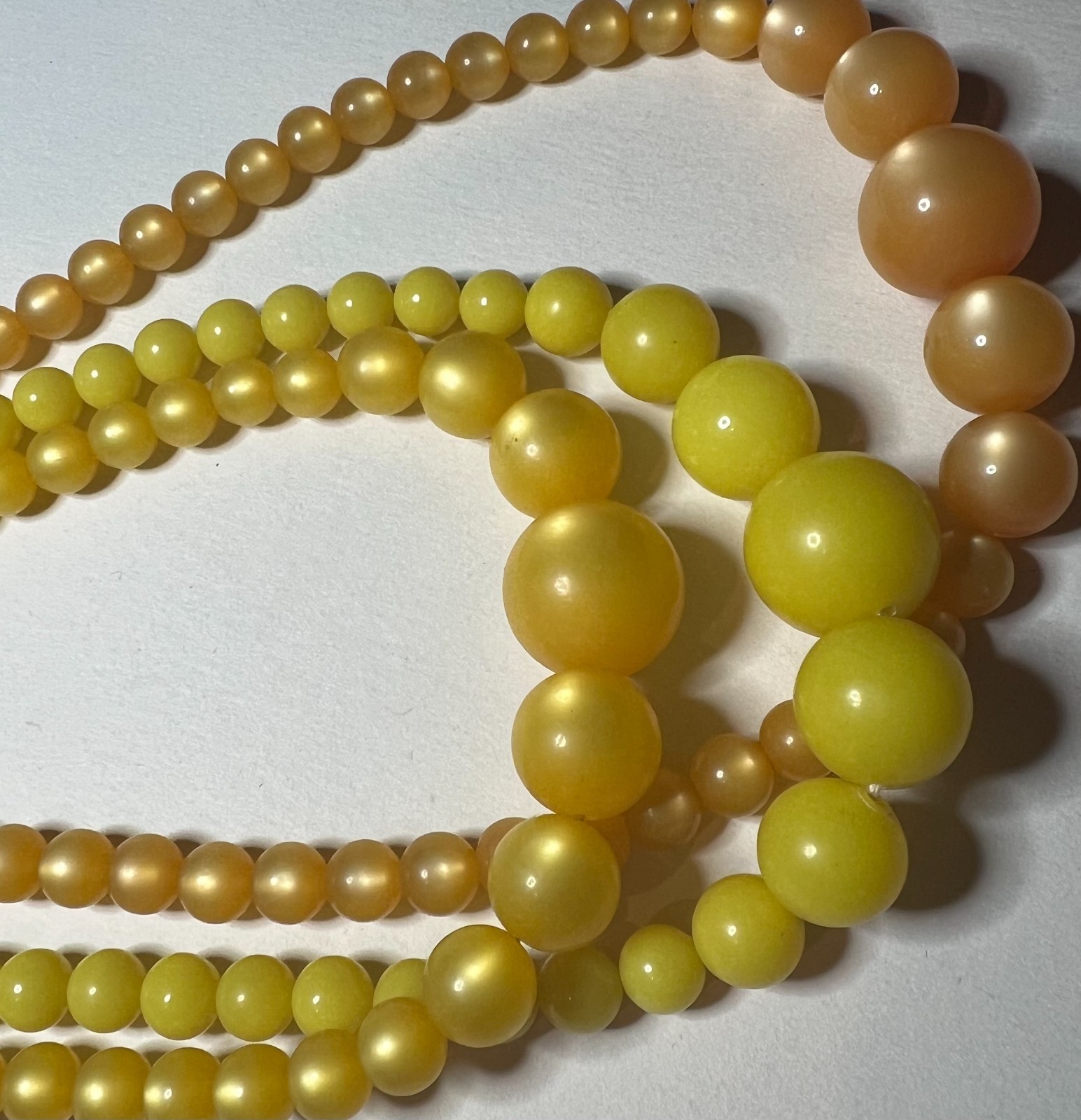 Multistrand Chunky Yellow Tone Necklace in Great Condition
