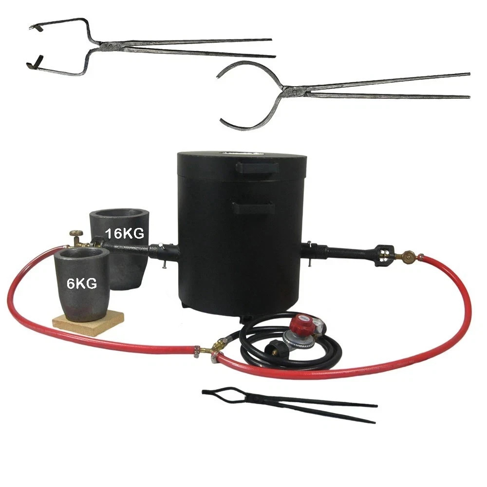 16 KG Gas Metal Melting Furnace Kit Foundry Casting Lifting and Pouring Tongs