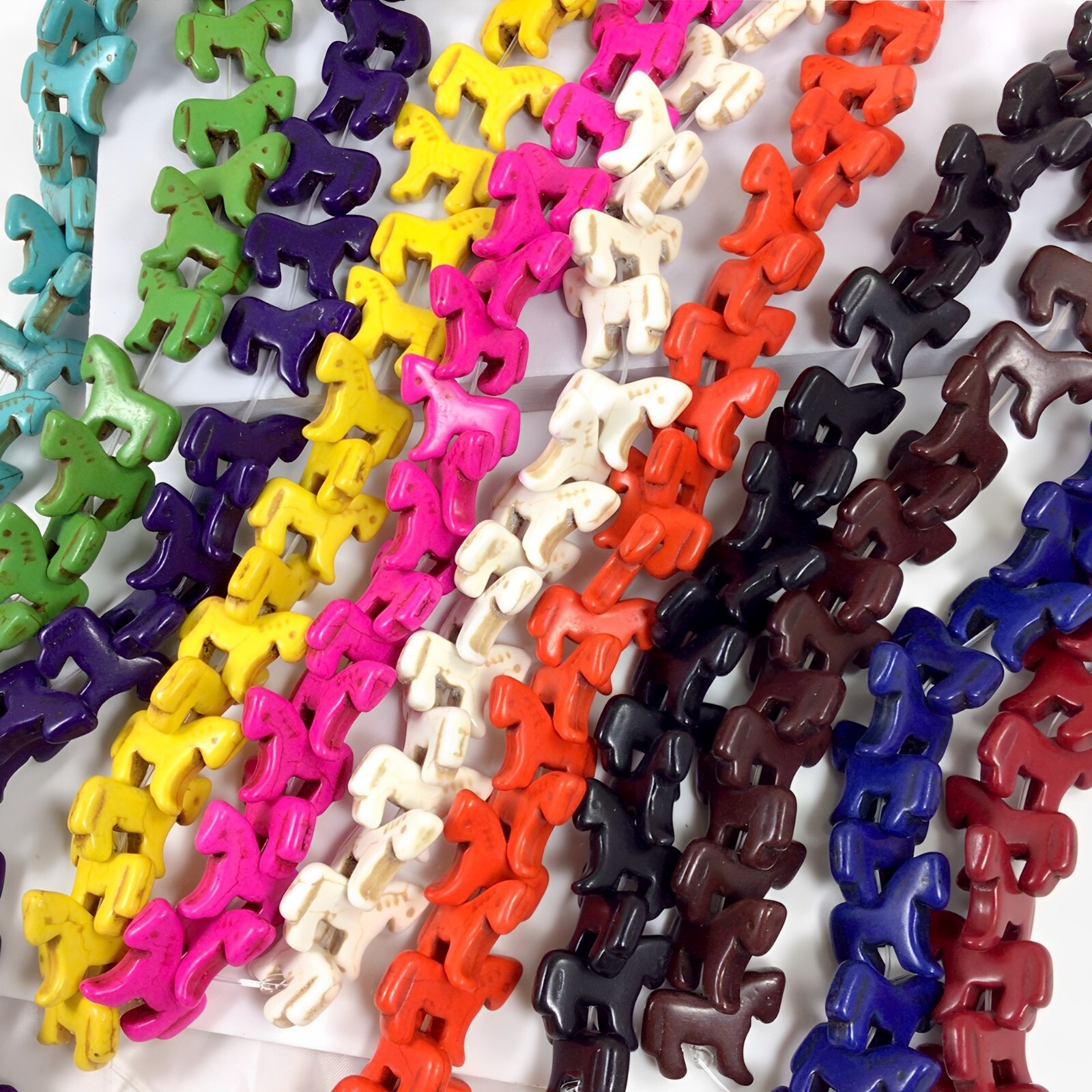 Howlite Zuni Horse Bead Magnesite Turquoise Loose Beads 24pcs Horse Pendant