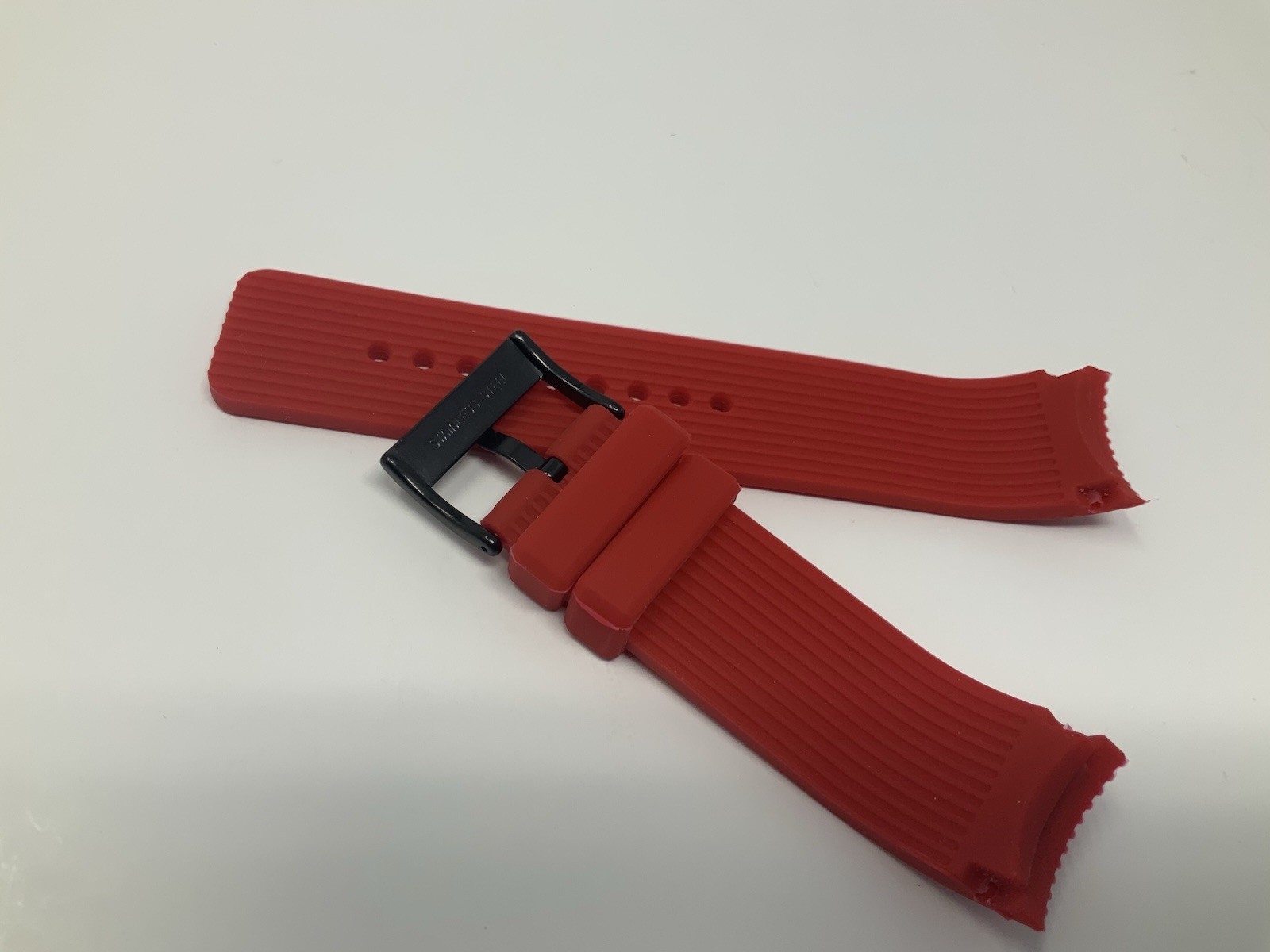 Redline Watch Red Rubber Strap Band With Black Buckle 23mm