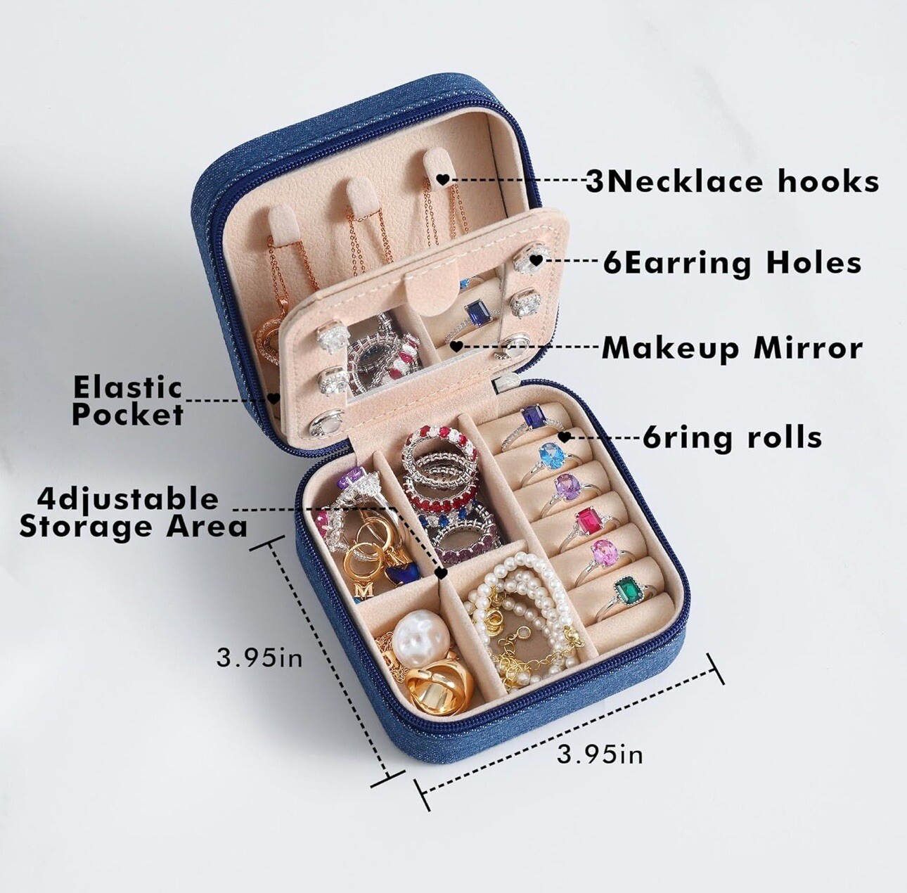 Parima Small Jewelry Box for Girls, Travel Jewelry Case Organizer Gifts NWT