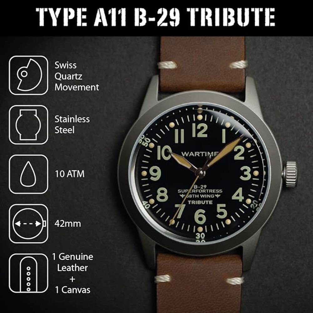 Wartime A-11 Military Aviator Watch WWII Limited Edition Collector 500 Units