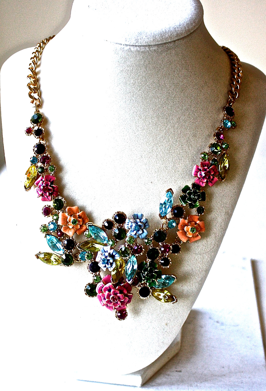 Joan Rivers Classics 25th Anniversary Enamel Rhinestone Statement Necklace