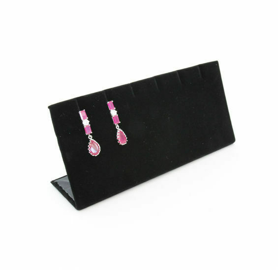 12pcs 6×1 3/4x 2 3/4″ Black Velvet Earring & Necklace L-Shaped Jewelry Display