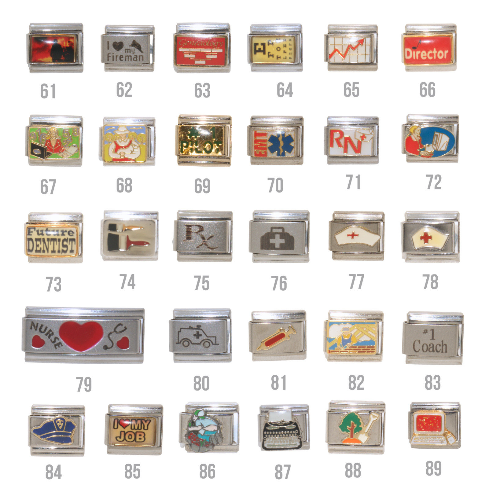 Jobs and Hobbies 9mm Italian charms fits classic italian charm bracelet