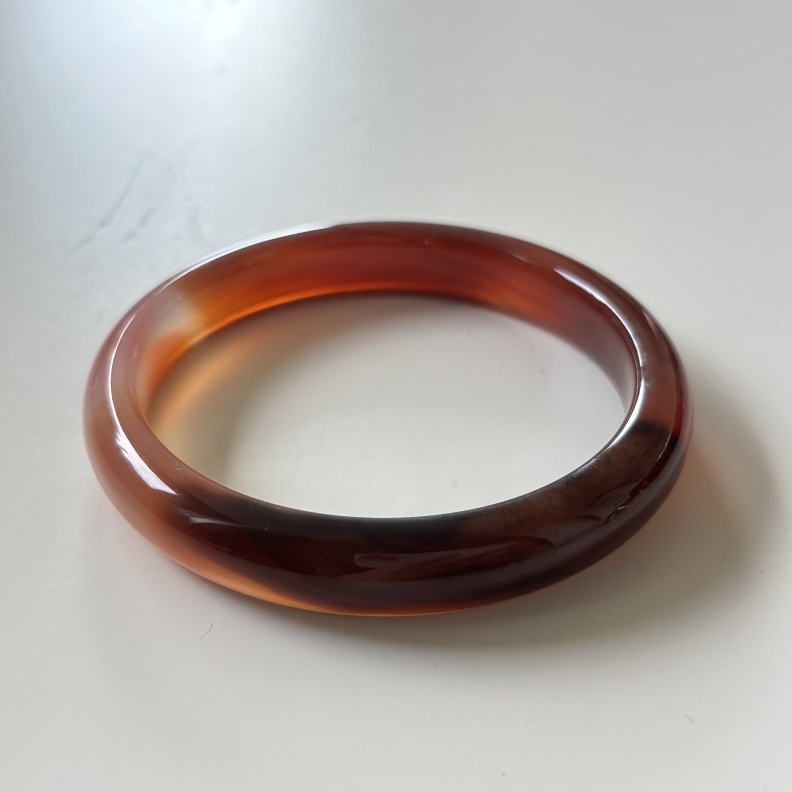 60mm Natural Red Lace Agate Carnelian Bangle Crystal Healing Bracelet