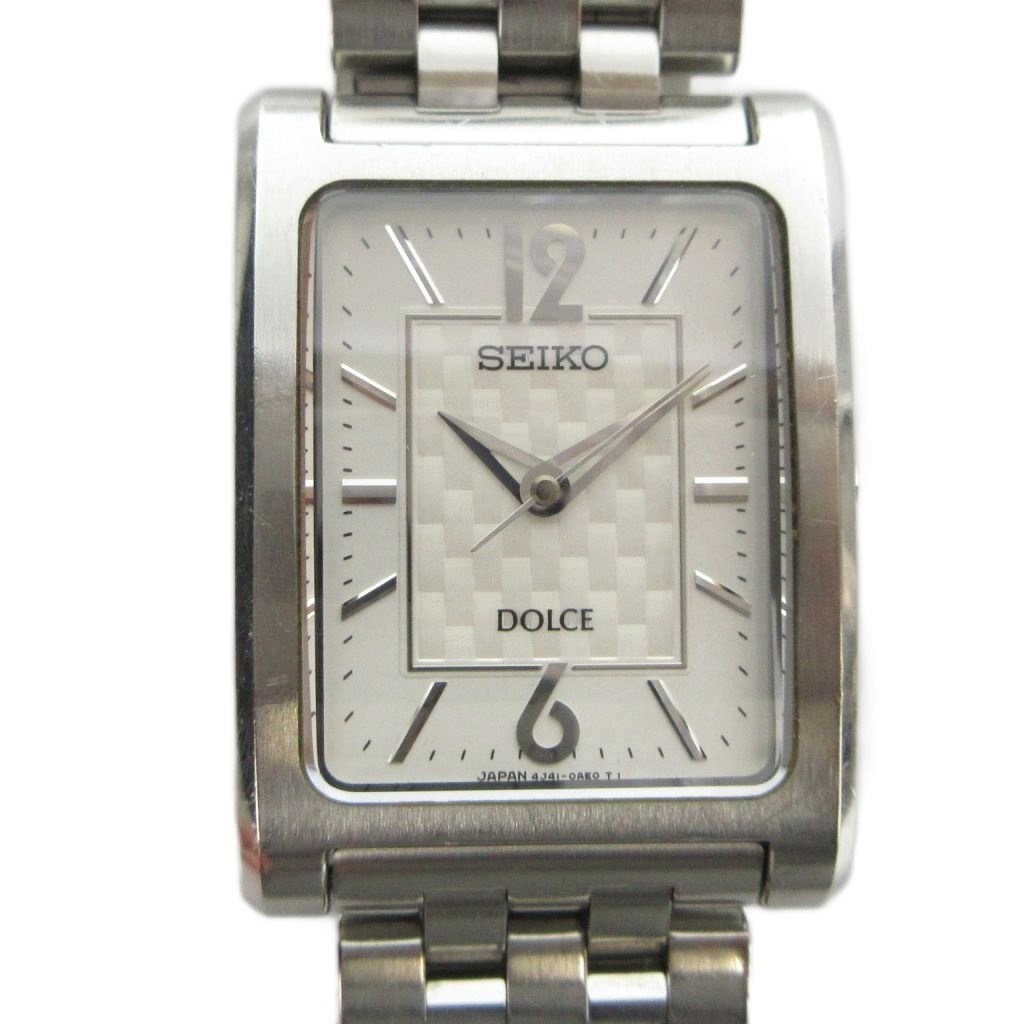 SEIKO DOLCE 4J41-0AC0 Men’s Quartz Watch Silver White Dial Japan