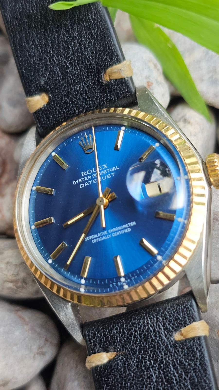 Rolex Datejust 1601 Blue Pie-Pan Dial Two-Tone Men’s Automatic Watch 1974