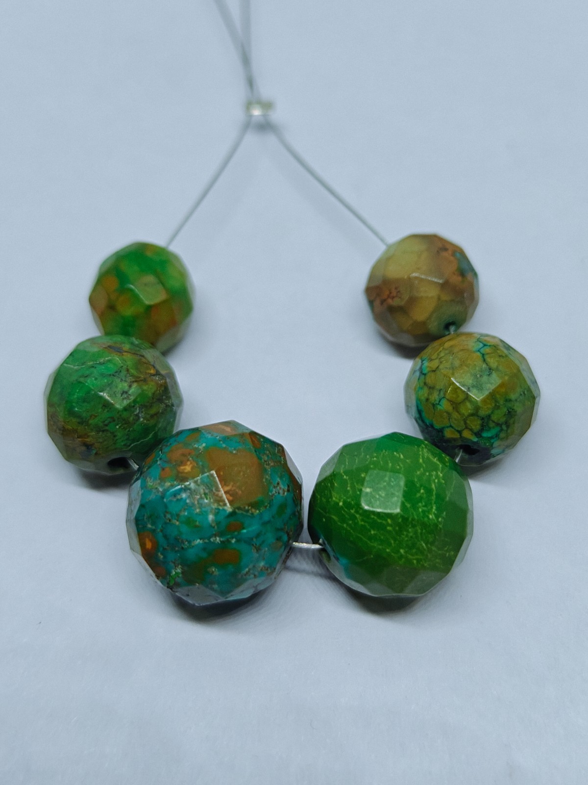 Genuine Natural Turquoise Faceted Round Beads, Loose Hubie Gemstone For Jewelry