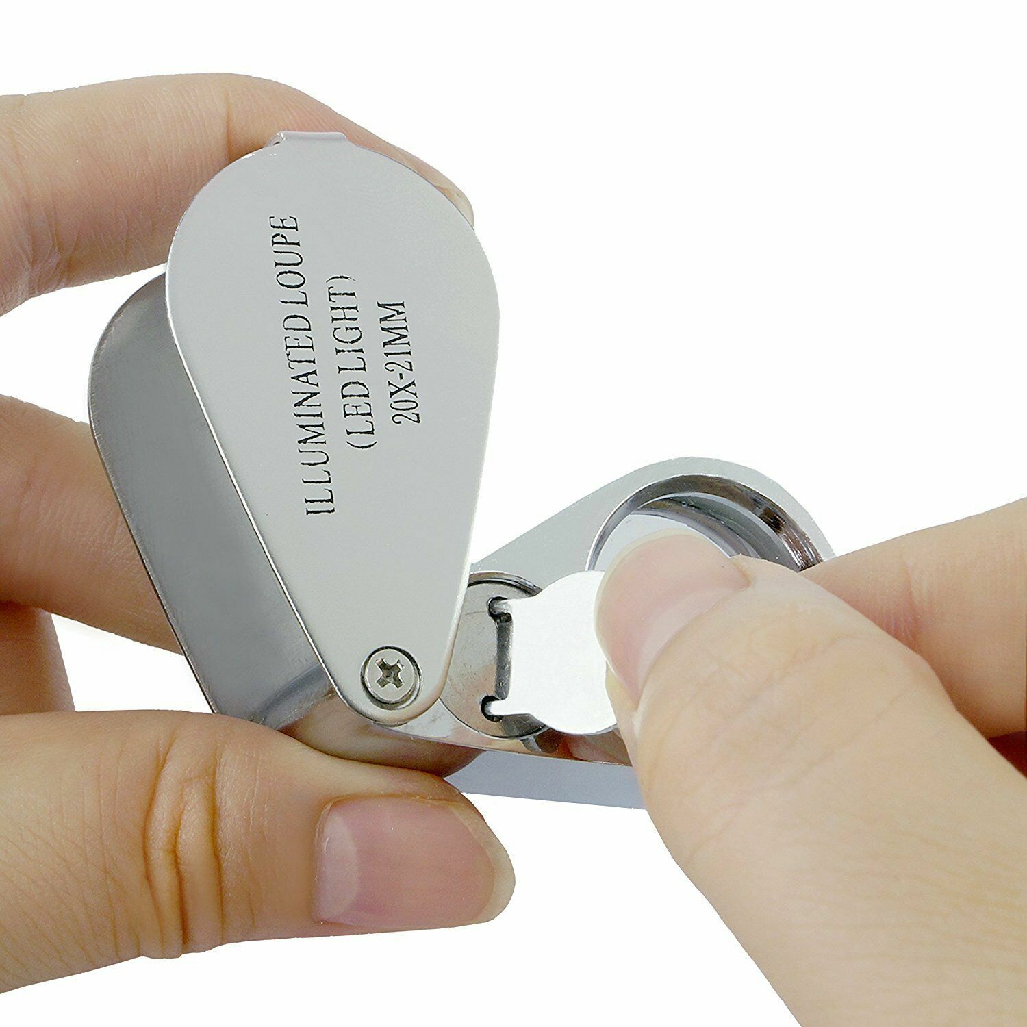 20X 21mm Lighted LED Illuminated Jewelers Jewelry Loupe Magnifying Glass Lens