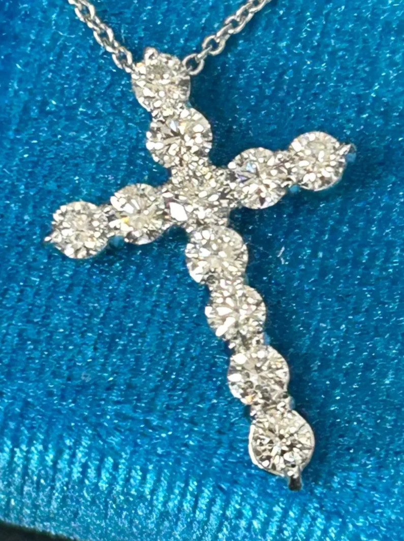 2CT Round Cut Lab Grown Diamond Charm Pendant Gift For Christmas 14k White Gold