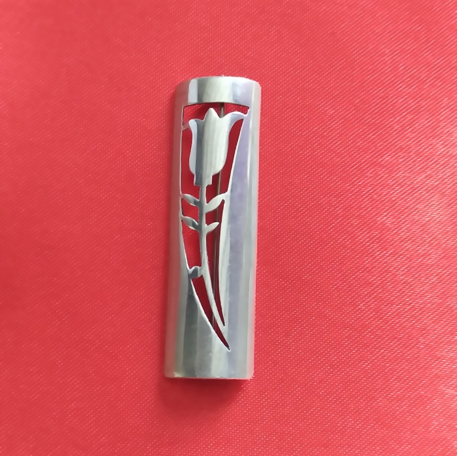 900 Silver Flower Bar Pin #1372