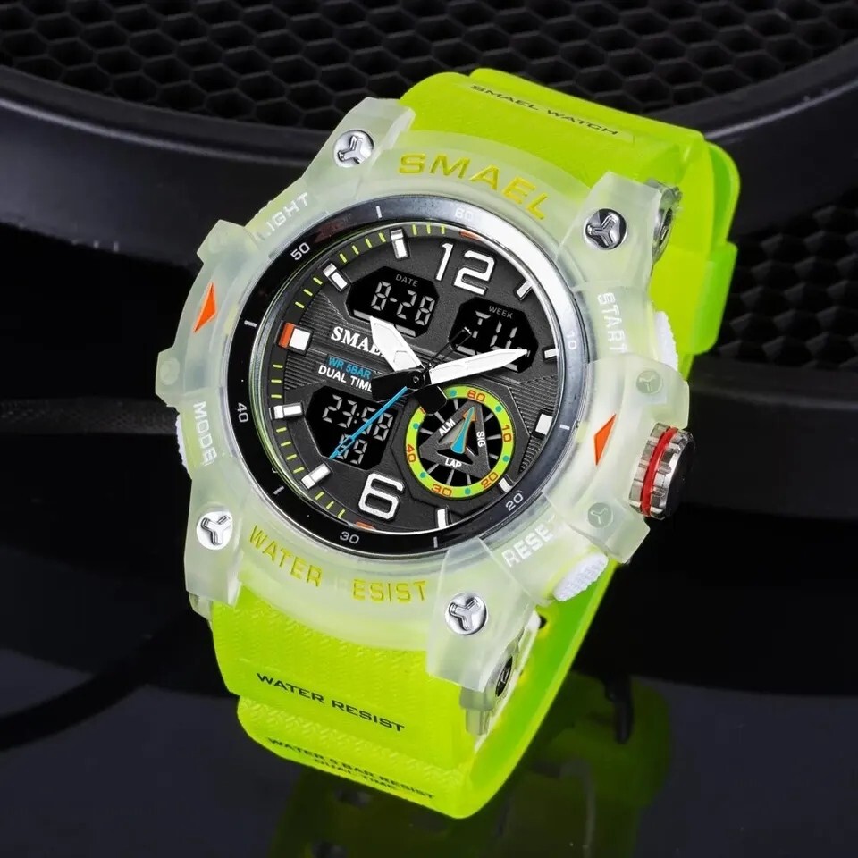 Reloj Militar LED para Hombres Pulsera Deportiva Digital&Cuarzo Impermeable