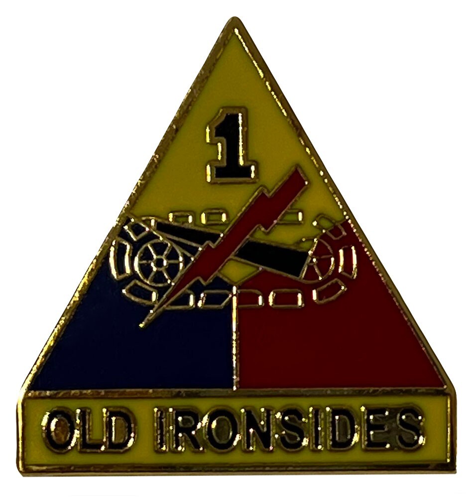 🌟US Army 1st Armored Division 2nd Brigade BCT Heavy Metal Hat Lapel Pin 3/4″
