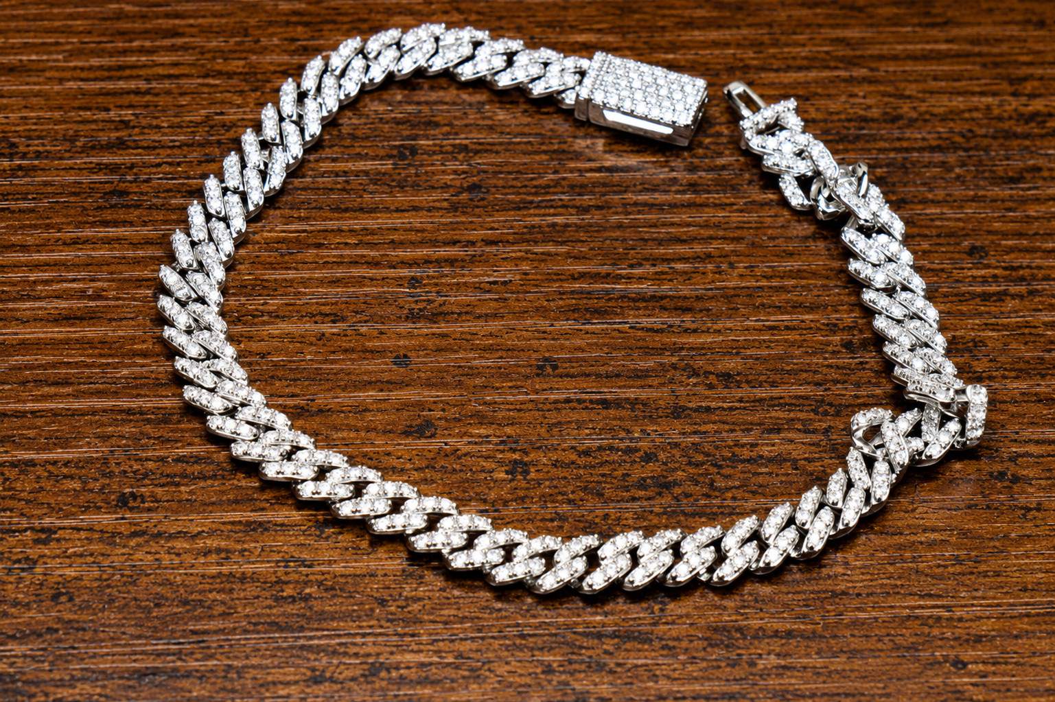 VVS1 Moissanite Monaco Cuban Bracelet 5.8mm 2.01 CTW 925 Sterling Silver