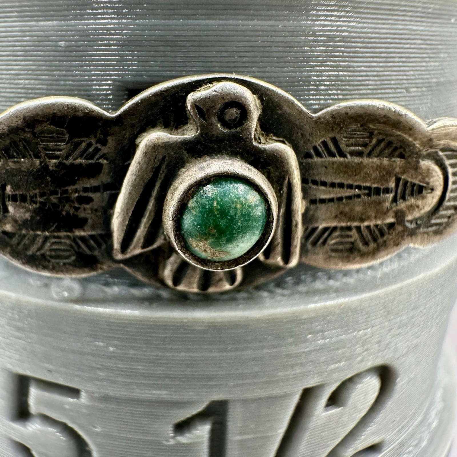 Native American Cuff Bracelet Fred Harvey Era Sterling Silver Turquoise Size 5 S