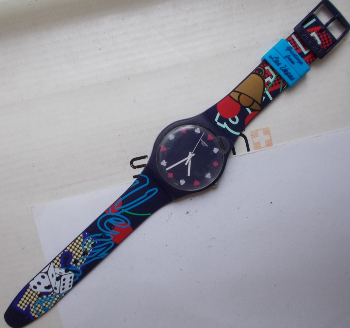 NEW GENT DESTINATION SWATCH ” LAS VEGAS 2016 ” PRISTINE BOX WOW RARE L@@K
