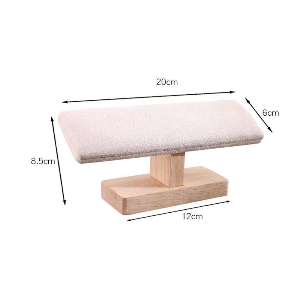 Bamboo T Shaped Jewelry Display Stand Home Use 1Pcs 7.9*2.4*3.3in