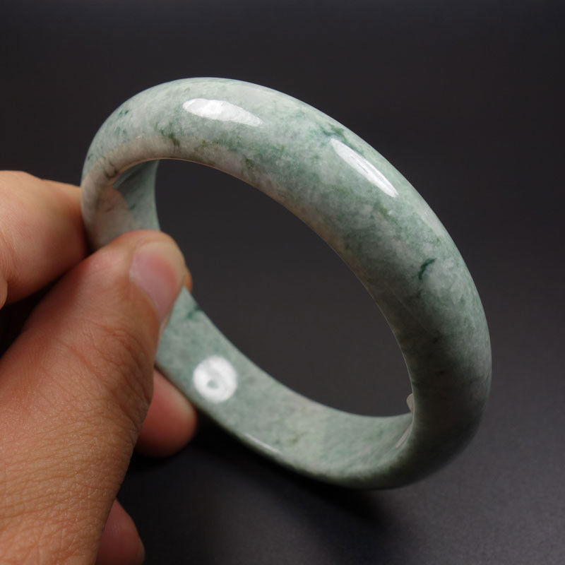 61mm Certified Grade A 100% Natural Green Jadeite Jade Bracelet Bangle Z07013