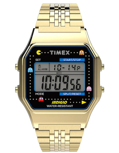 Timex x Pacman T80 Digital Watch Stainless Steel, Gold, TW2U32000