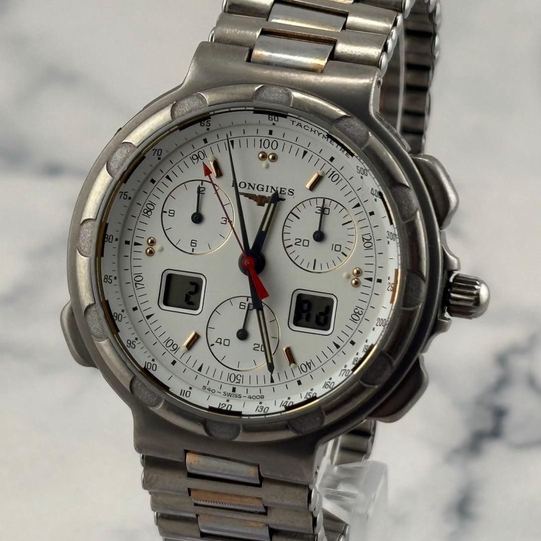 LONGINES Ana Digi Quartz 4009 Watch 40mm 19cm 7.5in Mens Working Rare