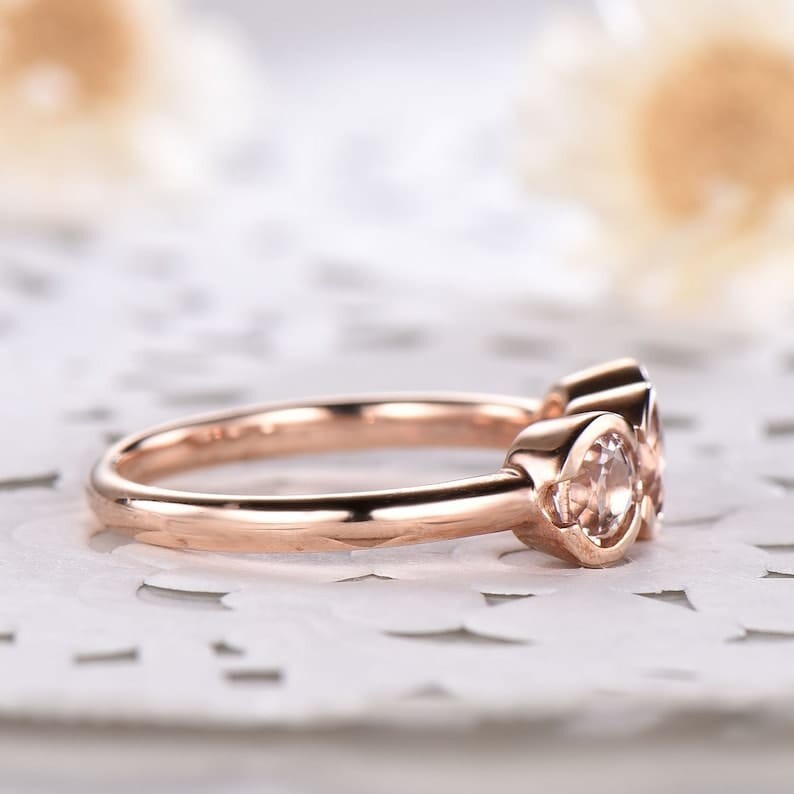 Moissanite Ring 💍 5x5mm Center with 4x4mm Side Stones | Diamond Look Ring
