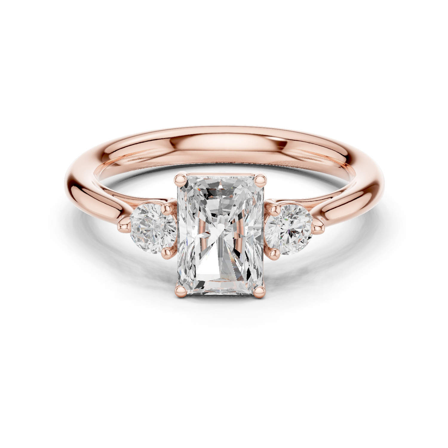 Radiant Certified 1.2 Ct Lab Grown Diamond Wedding Proposal Ring 14K Gold Over