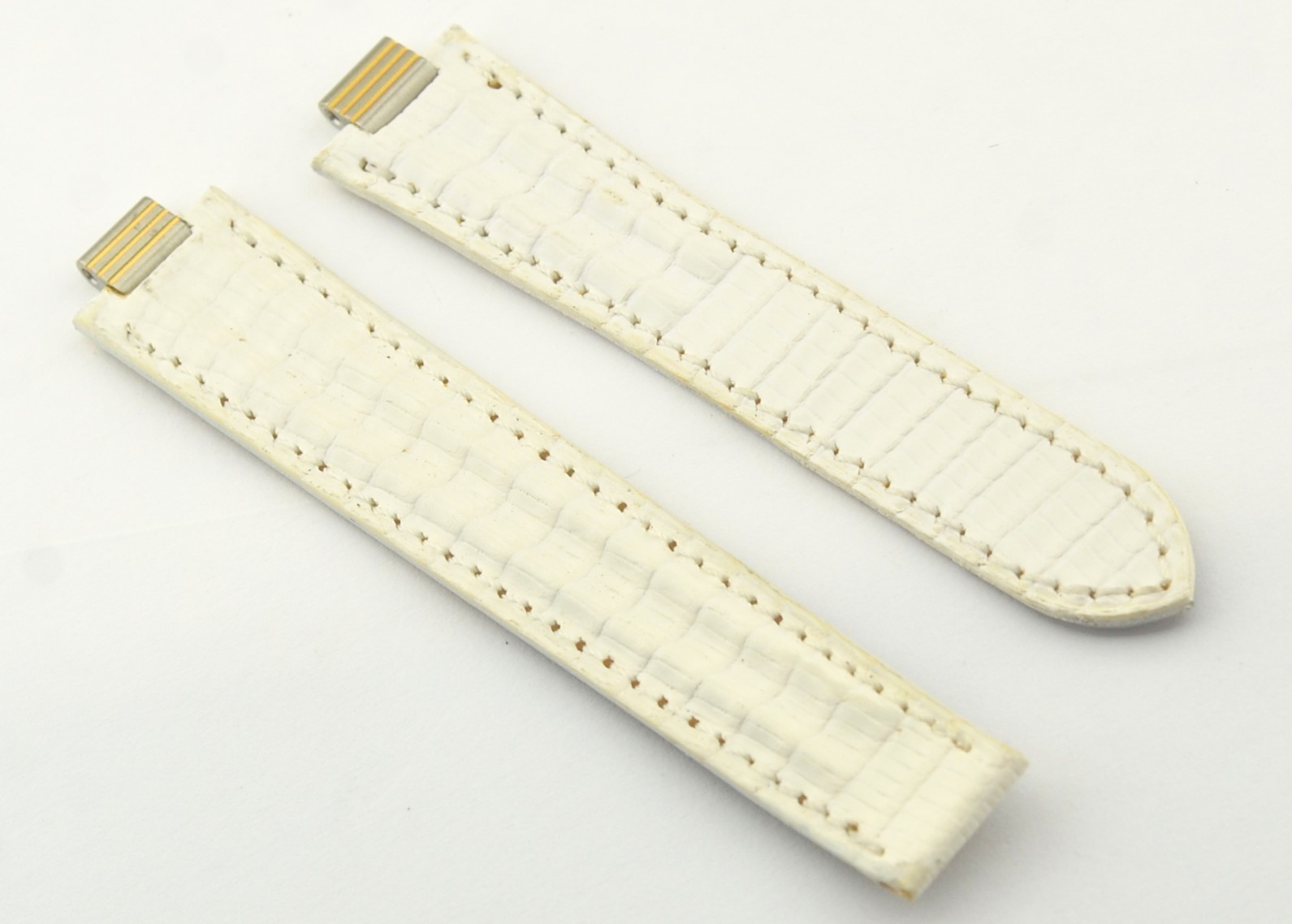 Cartier Paris White Leather Watch Strap 7mm End Link 82mm / 76mm Genuine