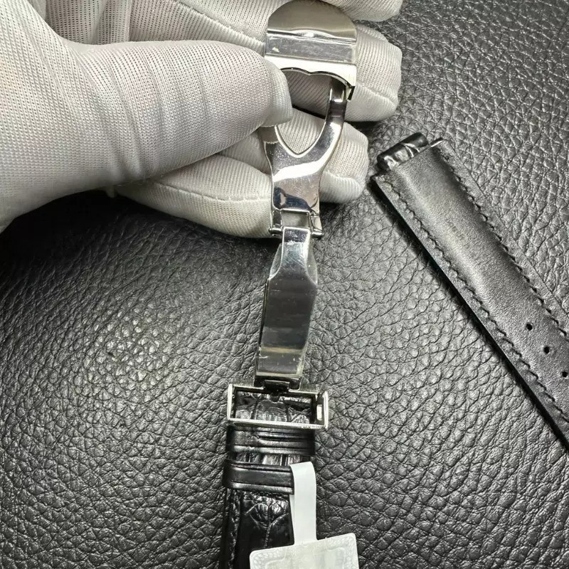 22mm Black Leather Strap With Silver Buckle Fits Tudor Pelagos 25500 25600 42mm