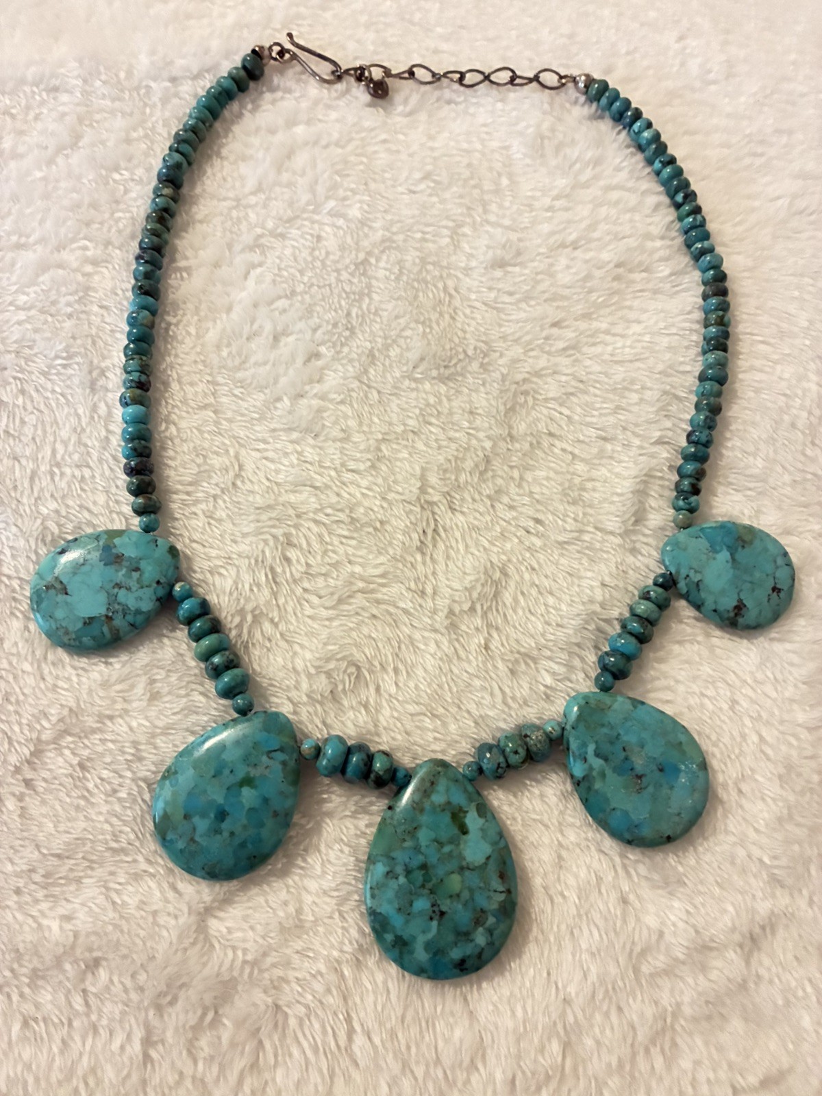 Jay King Mine Finds Sterling Silver Turquoise Beaded Statement Necklace 925