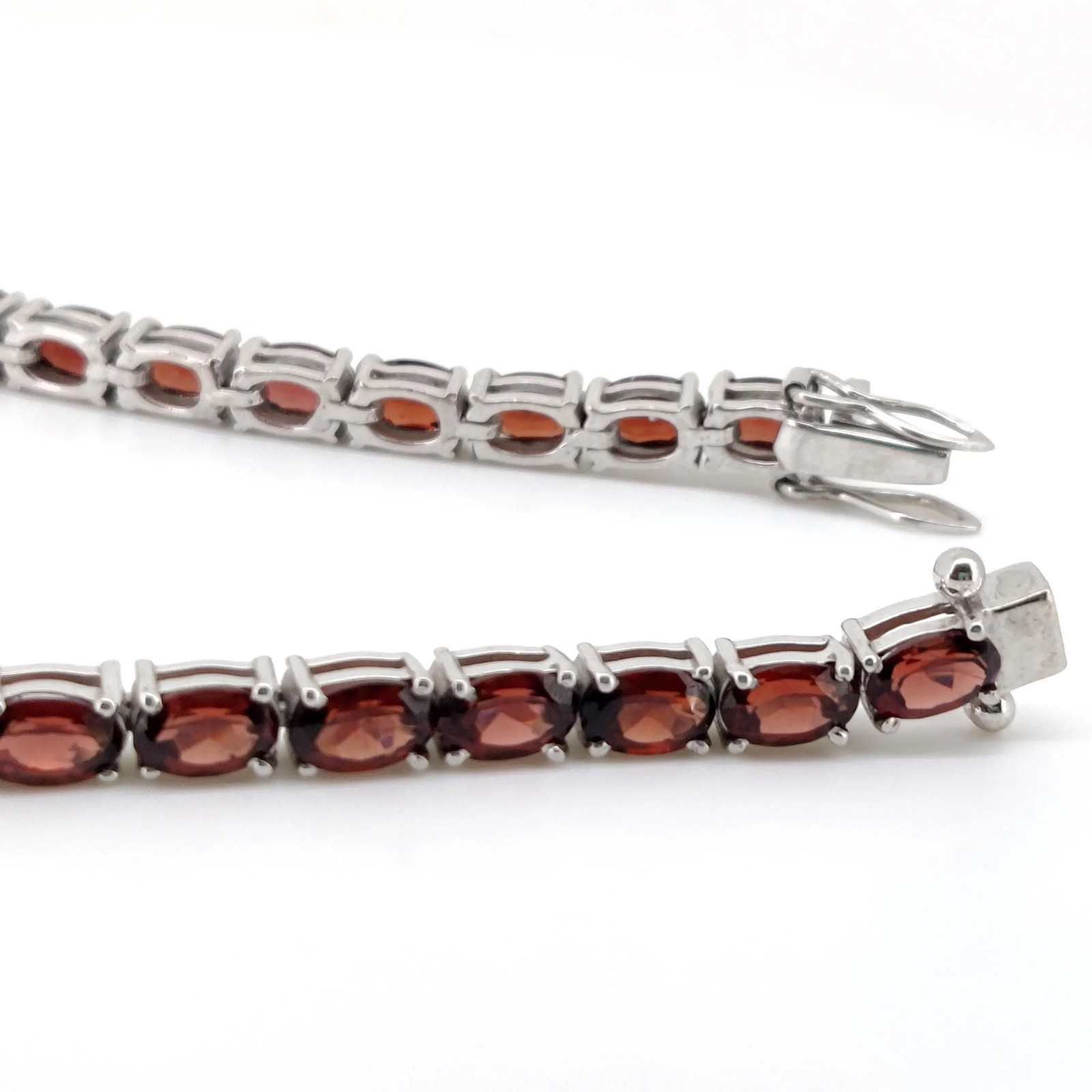 Red Garnet Tennis Bracelet Sterling Silver January Birthstone Gemstone Jewelry