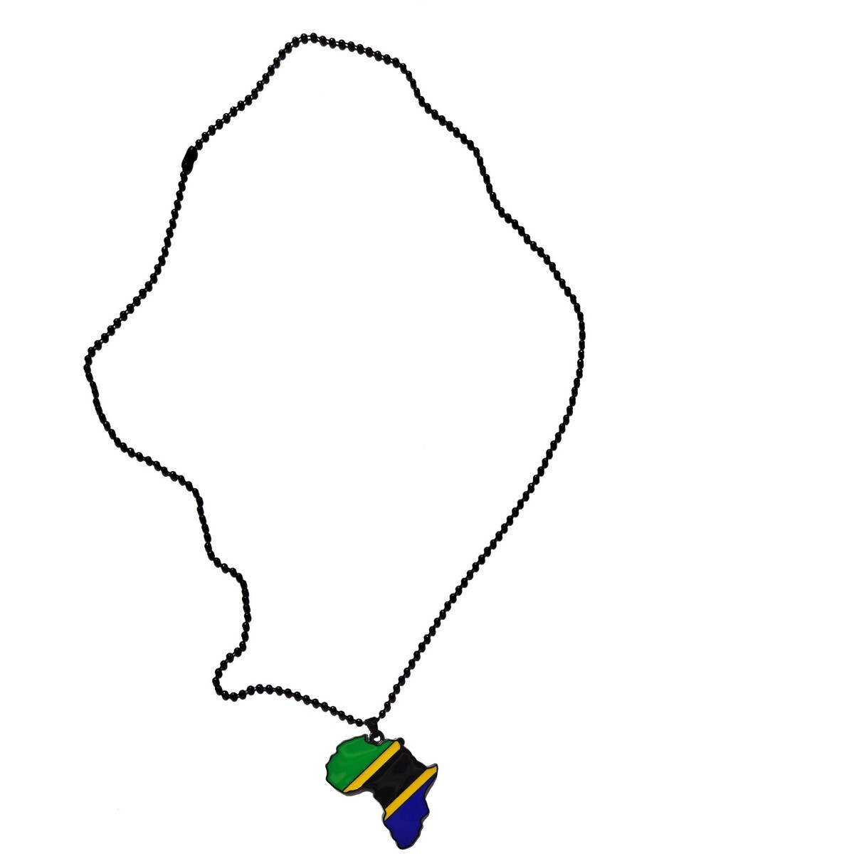 Tanzania Flag Pendant Necklace Africa Map Chain