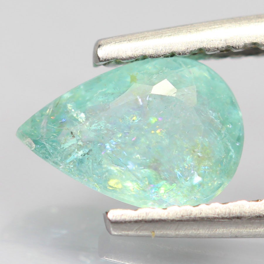 0.85Ct AIG Certified Neon Blue Green Paraiba Tourmaline Gemstone From Mozambique