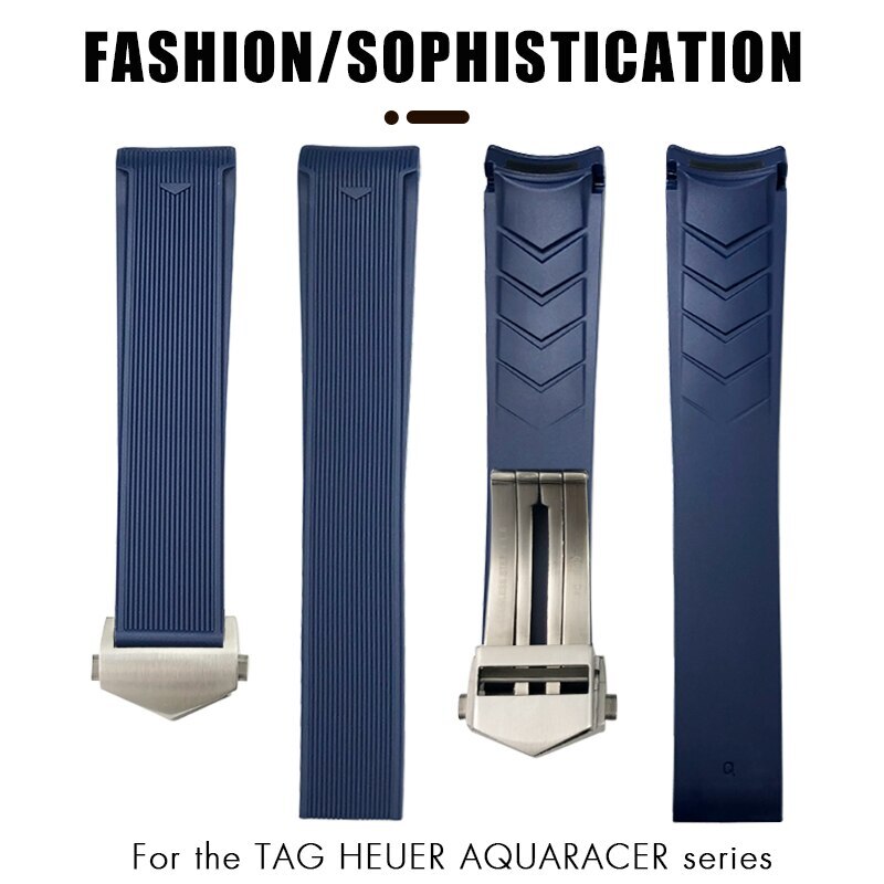 20mm 21mm 22mm Rubber Silicone Band Strap For Tag Heuer CARRERA AQUARACER Watch