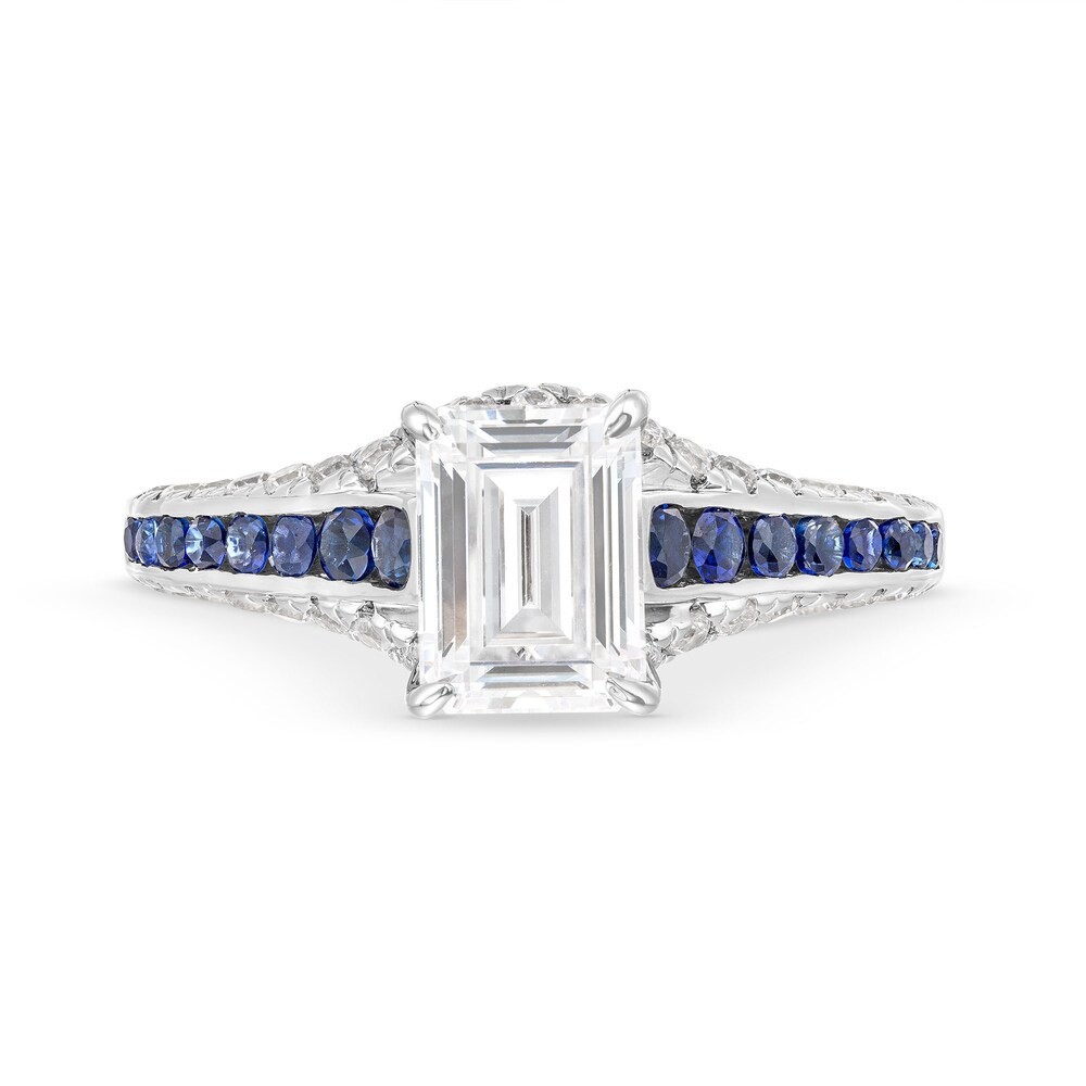 2.0Ct Emerald Cut CZ-Stone Sapphire Pave Wedding Engagement Ring 925 Silver