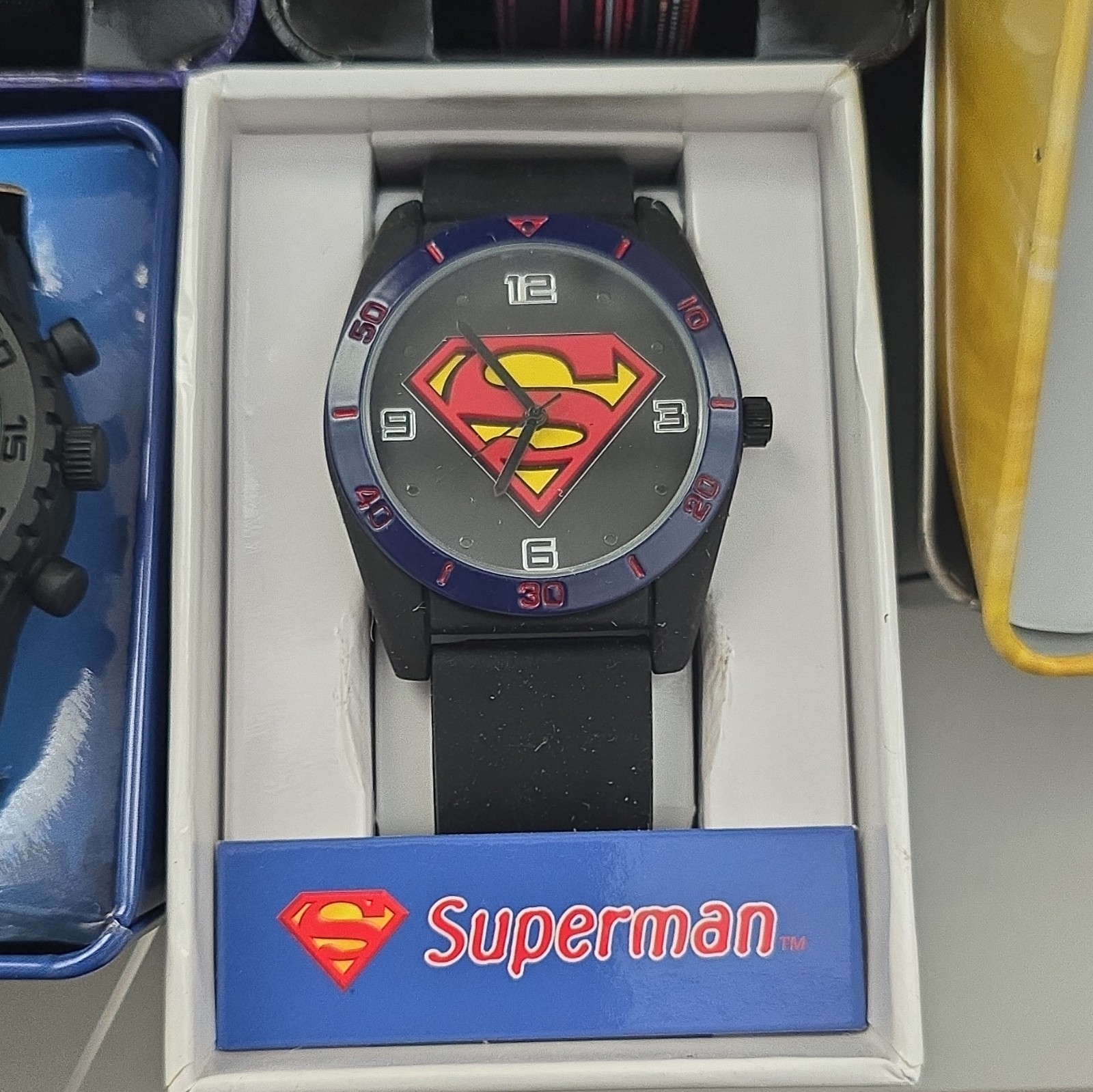 Marvel Superhero Lot of 7 Quartz Analog Wristwatches Silicone Bands w/ Box