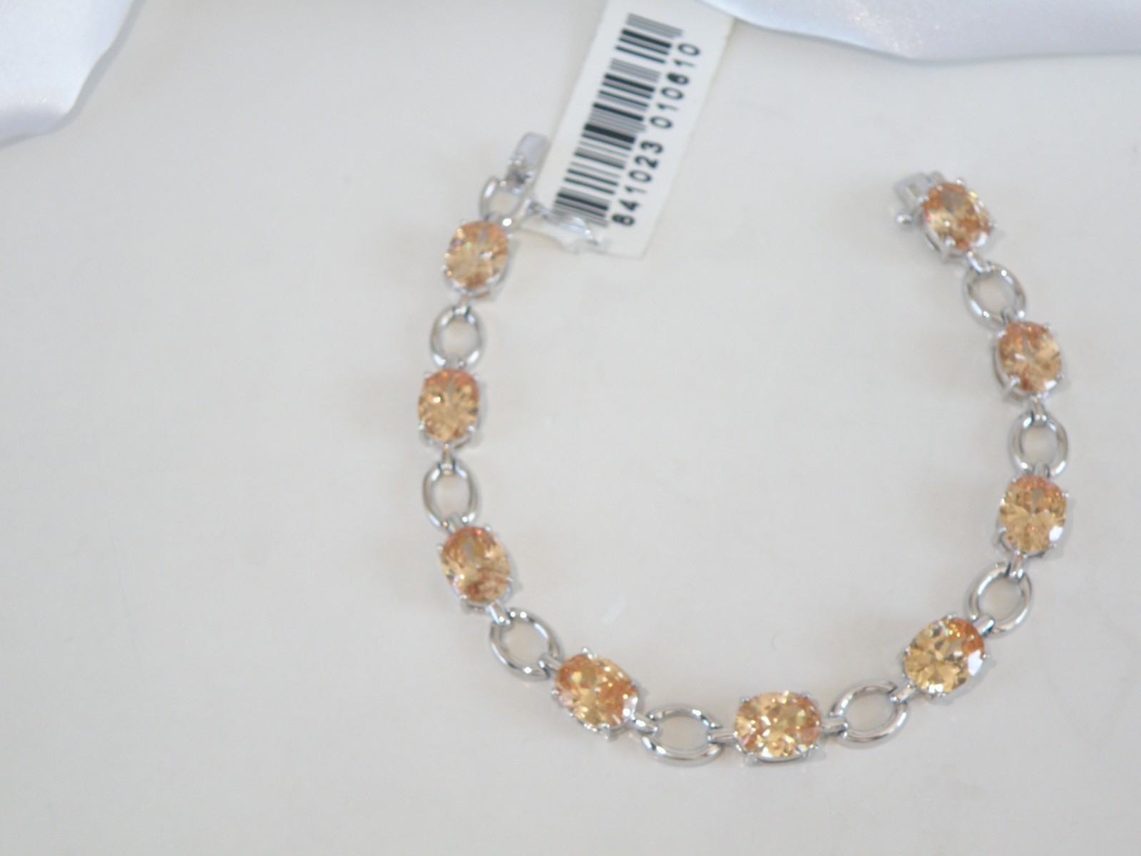 Ross Simons Sterling Silver 925 Gemstone Tennis Station Bracelet Fits 7″