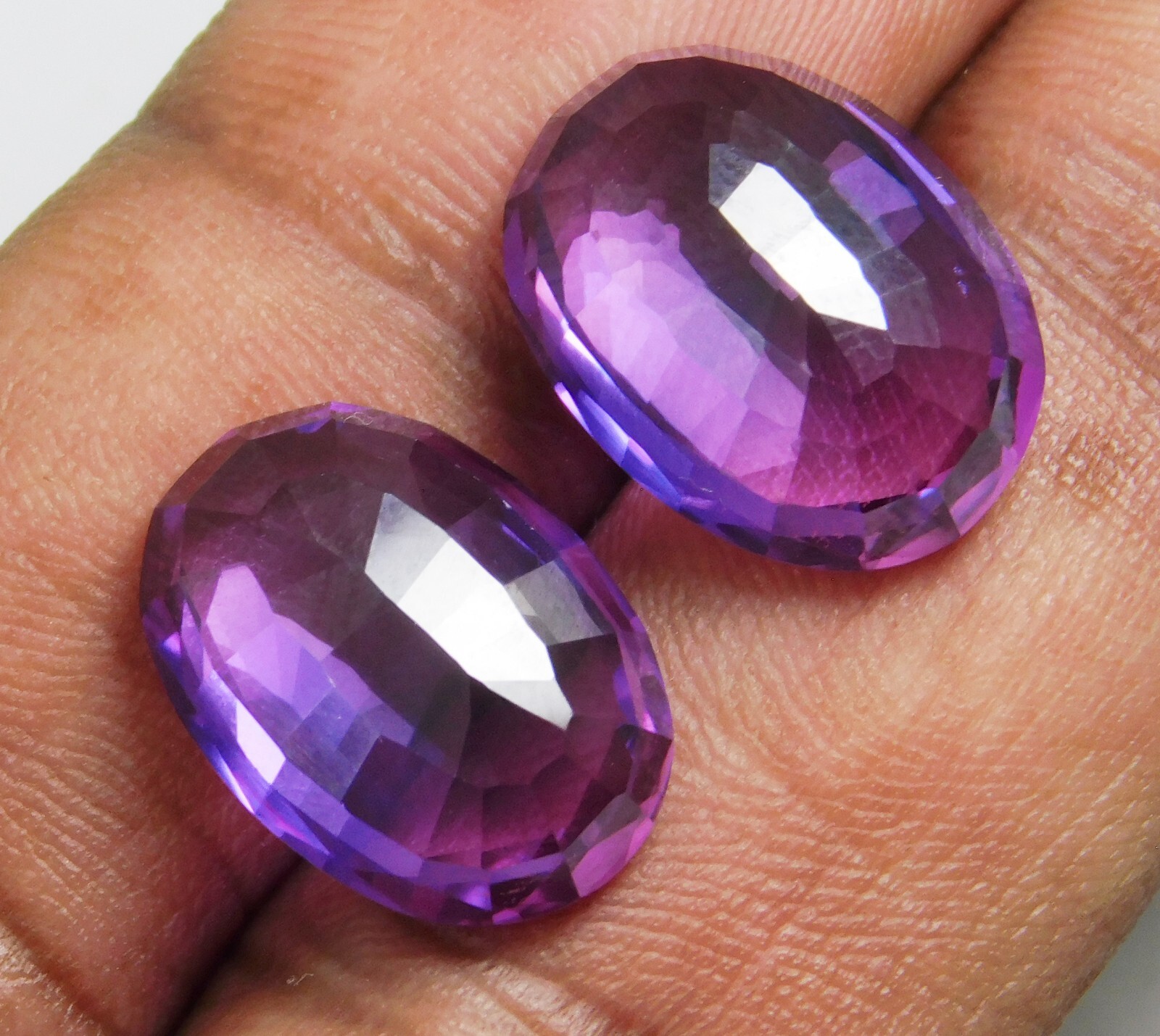 Natural 25.30 Ct Boysenberry Sapphire Oval “Certified” Fabulous Gemstone Pair!