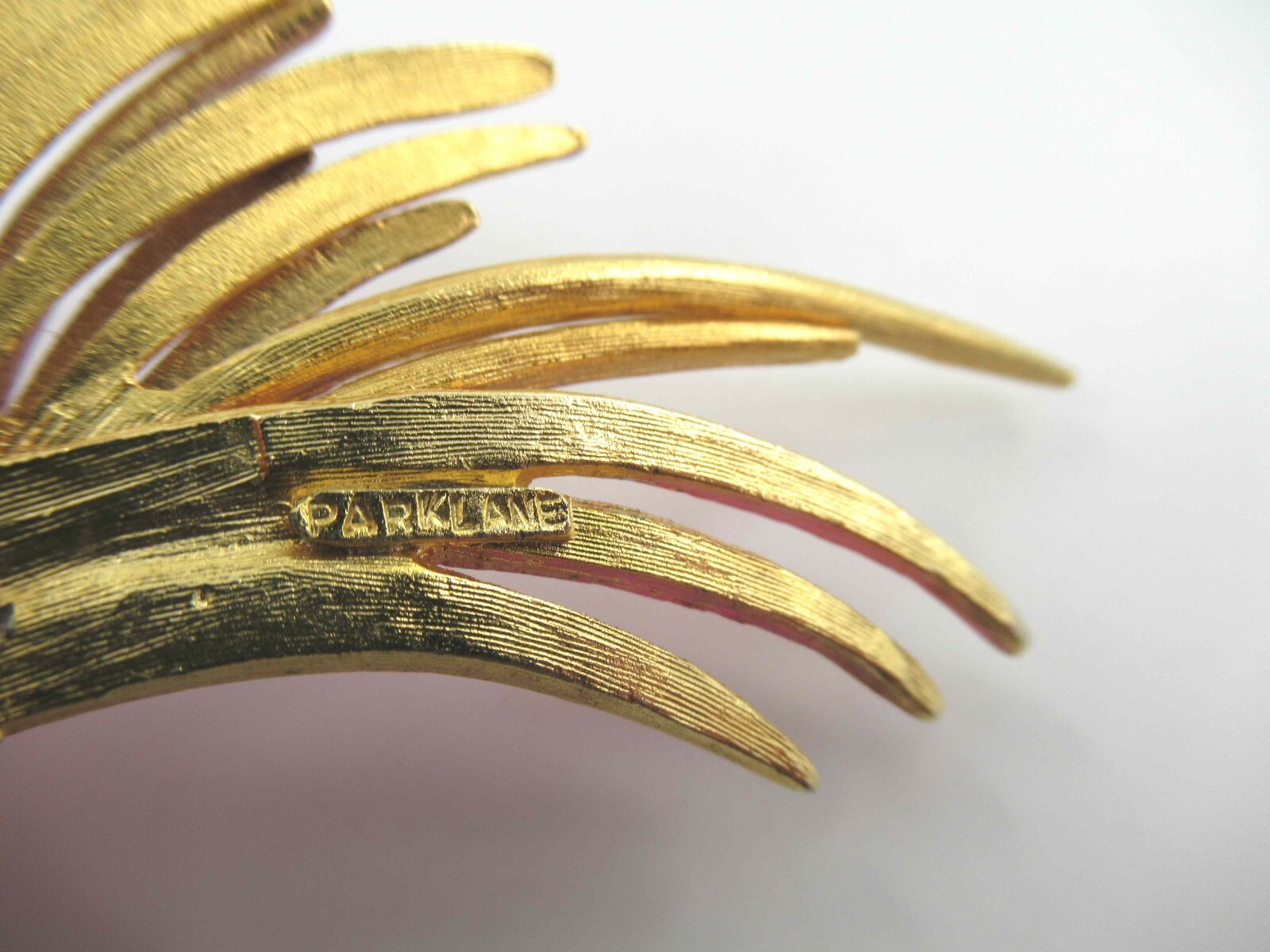Signed Park Lane Vintage Pink Bird of Paradise Enamel on Gold Tone Brooch Pin