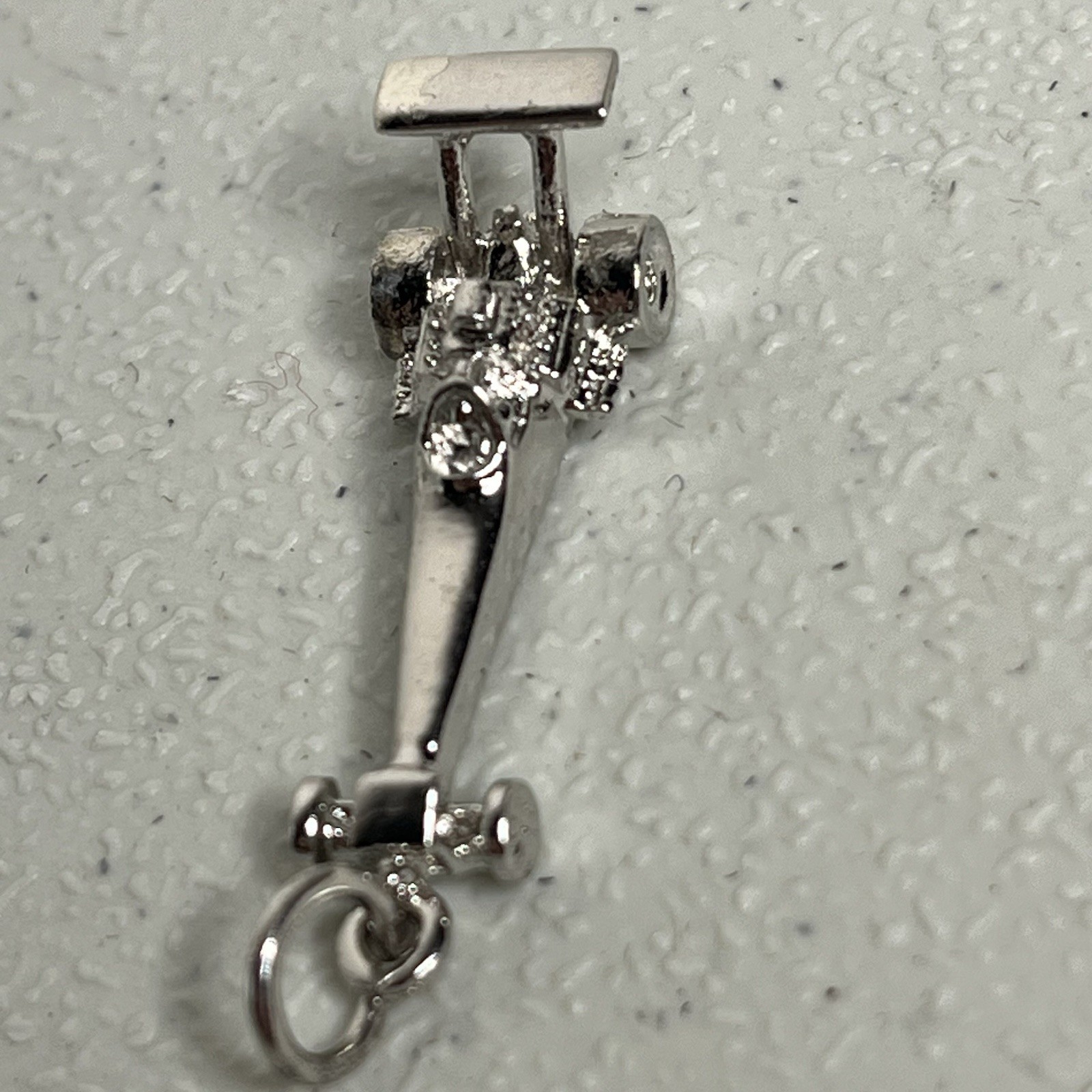 Vintage KINNEY Top Fuel Dragster Detailed 3D Charm/Pendant Sterling Silver 4.5g