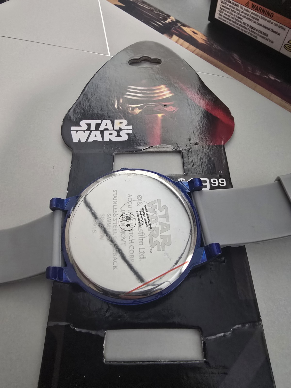 Accutime Star Wars BB-8 Kids Quartz Analog 38mm Blue/Gray Silicone Strap w/ Box