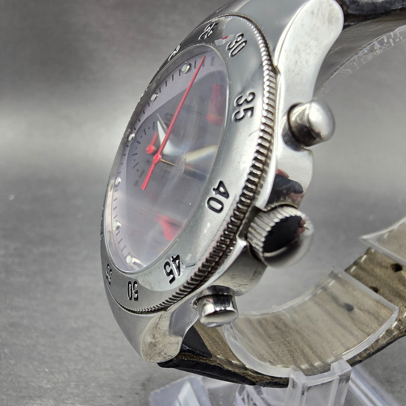 Mercedes Benz Chronograph Watch Men 39mm Silver Dial Steel Date Round New Batt